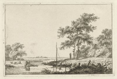 paisaje con barco de Hermanus Fock