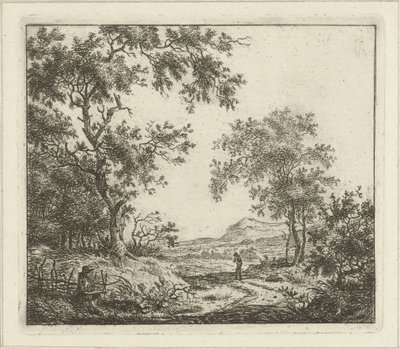 Paisaje con dibujante y excursionista. Seis paisajes (título de la serie) de Hermanus Fock