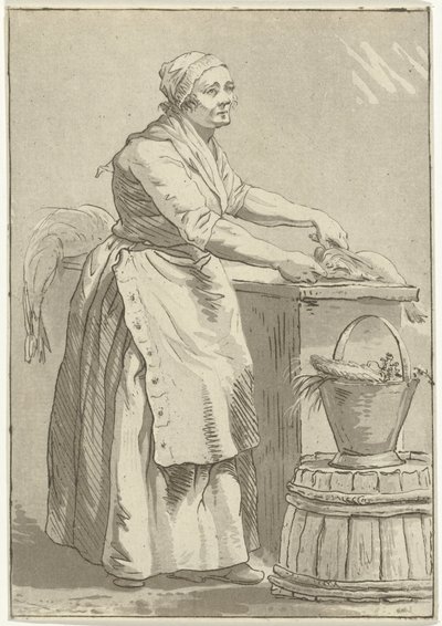 Mujer de limpieza de pescado de Hermanus Fock