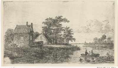 Tres hombres en un bote de Hermanus Jan Hendrik van Rijkelijkhuysen