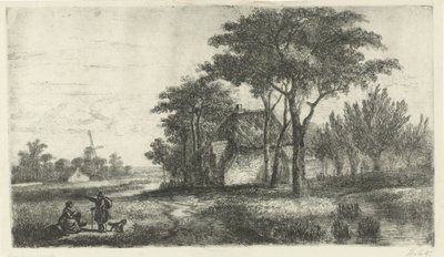Paisaje con un caminante de Hermanus Jan Hendrik van Rijkelijkhuysen