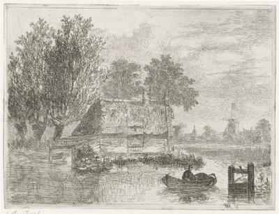 Hombre con un barril en un bote de Hermanus Jan Hendrik van Rijkelijkhuysen