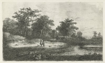 Dos cazadores en un ven de Hermanus Jan Hendrik van Rijkelijkhuysen