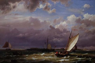 Fuera de Enkhuizen, en el Zuider Zee de Hermanus Koekkoek
