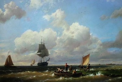 Frente a Helvoetsluys, Isla de Voorne de Hermanus Koekkoek