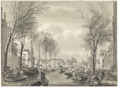 Trabajos de reparación en el Steenschuur después del desastre, 1807 de Hermanus Numan (possibly)