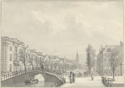 Vista del Rapenburg en Leiden desde Nieuwsteegbrug, 1807 de Hermanus Numan (signed by artist)