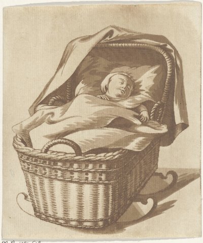 Bebé durmiendo en una cuna de Hermanus Numan