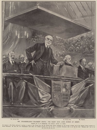 El crítico más franco del Sr. Chamberlain: el Muy Honorable John Burns en Derby de Hermanus Willem (after) Koekkoek