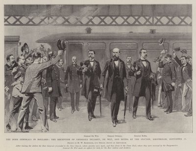 Los generales bóer en Holanda, la recepción de los generales Delarey, De Wet y Botha en la estación, Ámsterdam, 11 de septiembre de Hermanus Willem Koekkoek