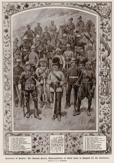 Las Fuerzas de Ultramar, representantes de las cuales vinieron a Inglaterra para la coronación del Rey Jorge V de Hermanus Willem Koekkoek