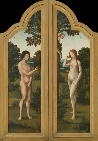 Adán y Eva (pintura sobre madera) de Herri met de (c.1510 p.1550) Bles