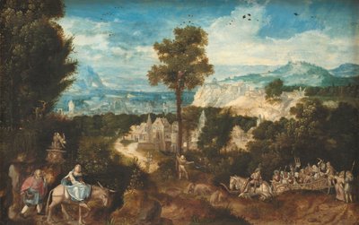 Paisaje con la huida a Egipto de Herri met de Bles