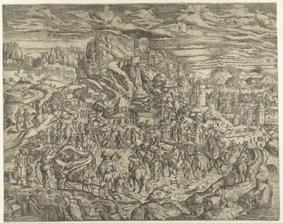 paisaje con cargando la cruz de Herri met de Bles
