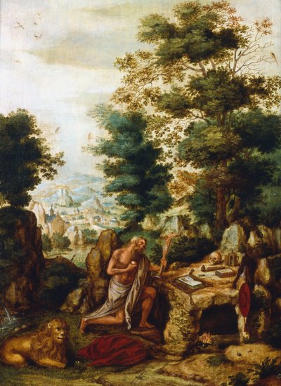 San Jerónimo en un Paisaje, c1530-c1550 de Herri met de Bles