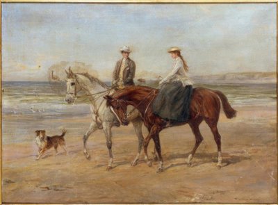 Jinetes en la orilla de Heywood Hardy
