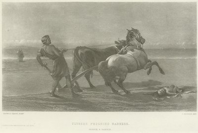 Ulises fingiendo locura (grabado) de Heywood Hardy