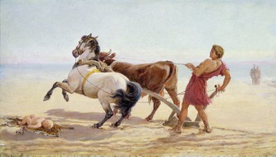 Ulises arando las arenas del mar de Heywood Hardy