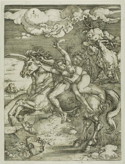 Rapto de Proserpina en un unicornio de Hieronymous Hopfer