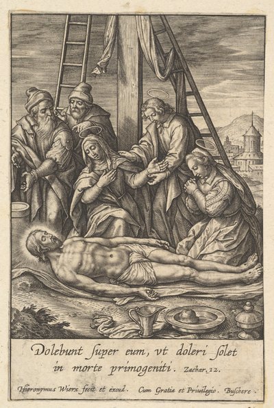 La lamentación, antes de 1619 de Hieronymous Wierix