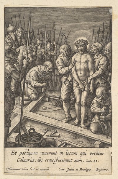 La Preparación de la Cruz, antes de 1619 de Hieronymous Wierix