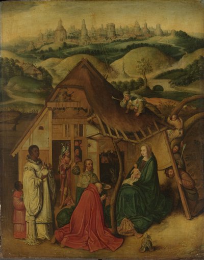 Adoración de los Magos, principios del siglo XVII de Hieronymus (after) Bosch
