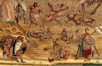 Tapiz inspirado en la obra de El Bosco, c.1560 (oro, plata, seda y lana) de Hieronymus (after) Bosch