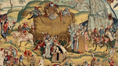 Tapiz inspirado en la obra de El Bosco, c.1560 (oro, plata, seda y lana) de Hieronymus (after) Bosch