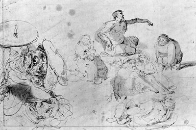 Una página de bocetos, atribuido a Jerome Bosch de Hieronymus Bosch