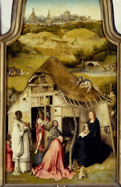 Adoración del tríptico de los Reyes Magos (detalle) de Hieronymus Bosch