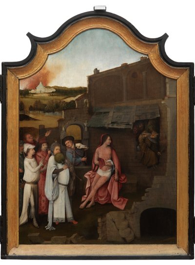 Panel central del Tríptico de Job, c.1500-24 (óleo sobre tabla) de Hieronymus Bosch