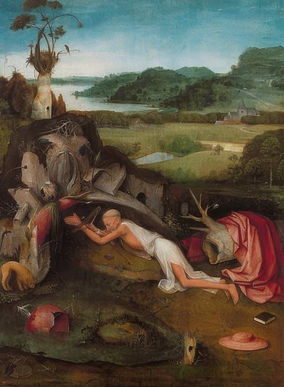 San Jerónimo en el desierto. Alrededor de 1490 de Hieronymus Bosch