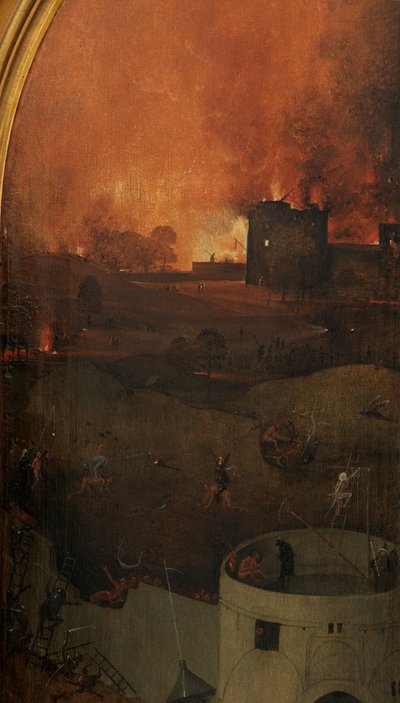 Detalle del panel derecho del Juicio Final (óleo sobre tabla) de Hieronymus Bosch