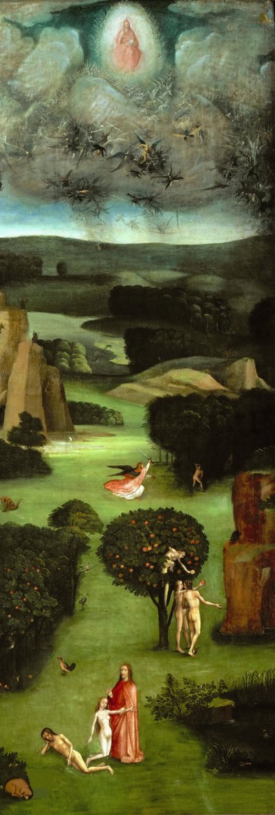 El Juicio Final Tríptico, panel izquierdo, ca. 1485 de Hieronymus Bosch