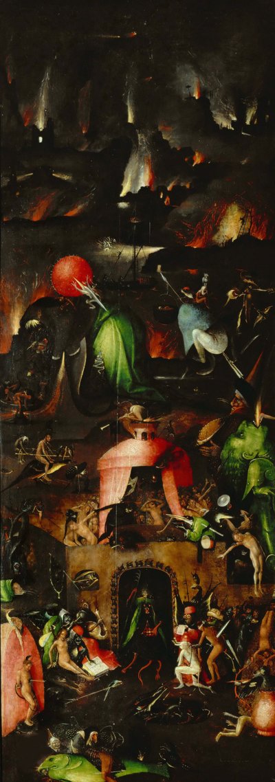 El Juicio Final Tríptico, panel derecho, ca 1485 de Hieronymus Bosch