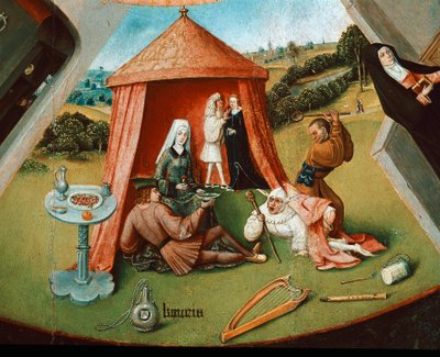 La lujuria (detalle de La mesa de los siete pecados capitales) de Hieronymus Bosch