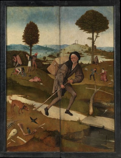 El Vendedor Ambulante El Tríptico del Carro de Heno, reverso de Hieronymus Bosch