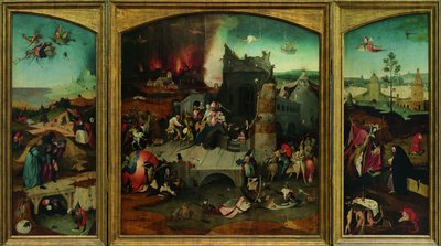  La tentación de San Antonio. Reproducción de alta resolución del Google Art Project. La esquina superior izquierda tuvo que ser remuestreada de Hieronymus Bosch