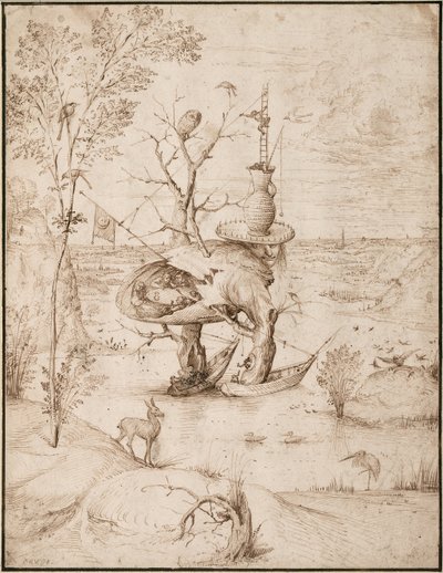El hombre árbol, c. 1505 (tinta marrón sobre papel) de Hieronymus Bosch