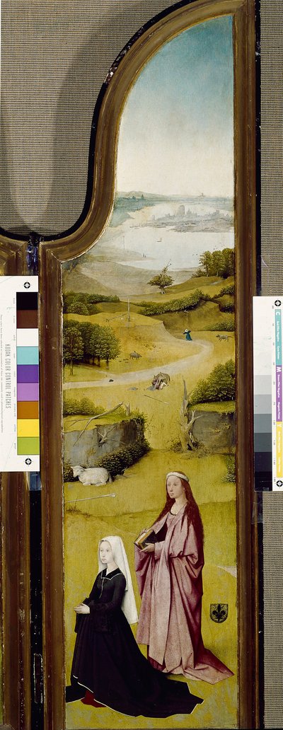 Tríptico de la Epifanía, con Santa Inés de Roma y donante de Hieronymus Bosch