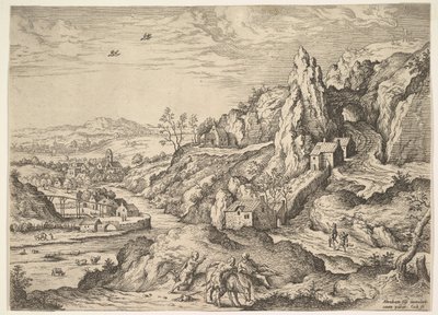 Abraham e Isaac en el camino al sacrificio, 1558 de Hieronymus Cock