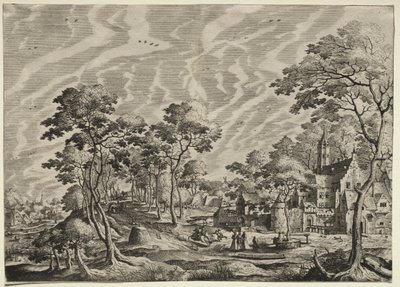 Paisaje con un Castillo a la derecha, 1630 de Hieronymus Cock