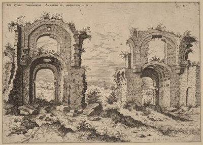 Segunda vista de las Termas de Diocleciano de Hieronymus Cock