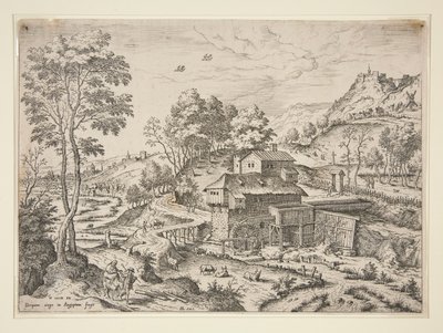 La Huida a Egipto, de Paisajes con Escenas Bíblicas y Mitológicas de Hieronymus Cock