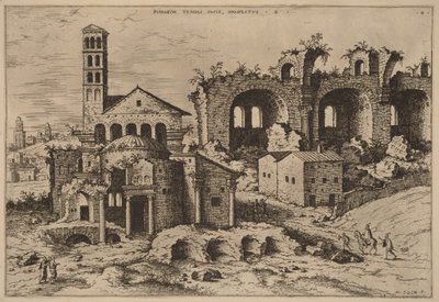 El templo de Augusto y Faustina, el templo de Divus Rómulo y la basílica de Constantino de Hieronymus Cock