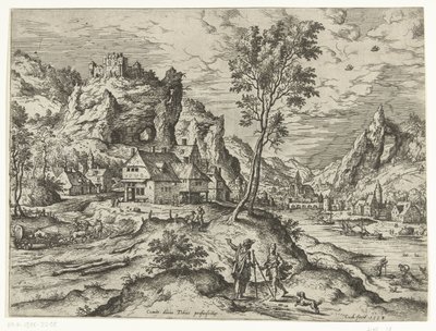 Tobías y el ángel
Paisajes con escenas bíblicas y mitológicas (título de la serie) de Hieronymus Cock