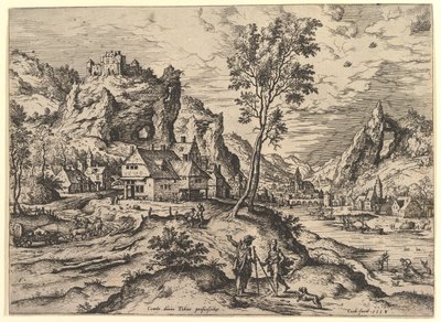 Tobit de Paisajes con escenas bíblicas y mitológicas, 1558 de Hieronymus Cock