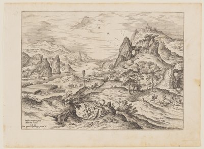Venus y Adonis, de Paisajes con escenas bíblicas y mitológicas de Hieronymus Cock