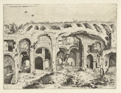 Cuarta vista del Coliseo de Roma de Hieronymus Cock