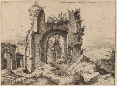 Vista de los Baños de Caracalla de Hieronymus Cock